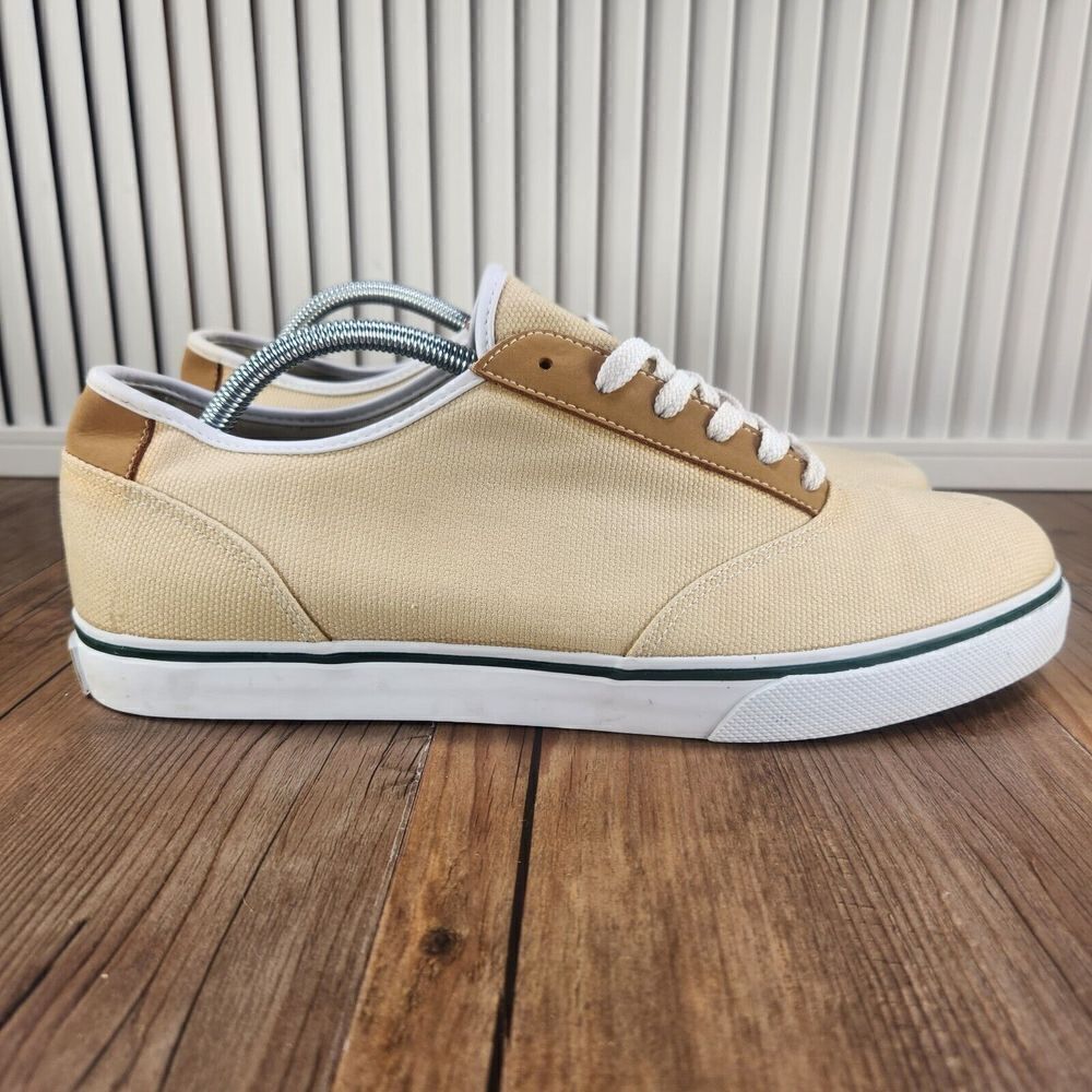 Phat Farm Sneakers Mens Sz 12 Tan Brown Burlap Casual Classic Fashion Low Shoes